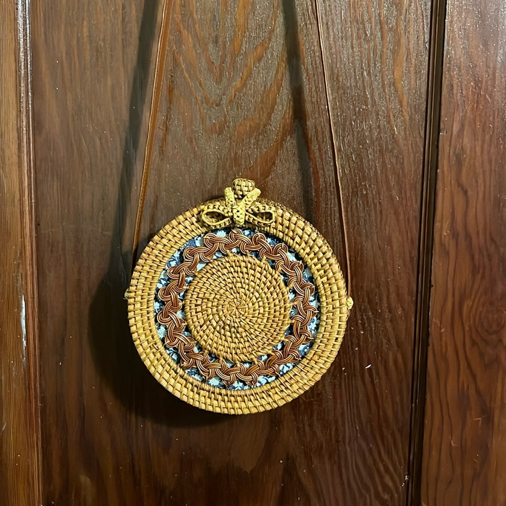 Round Rattan Handbag